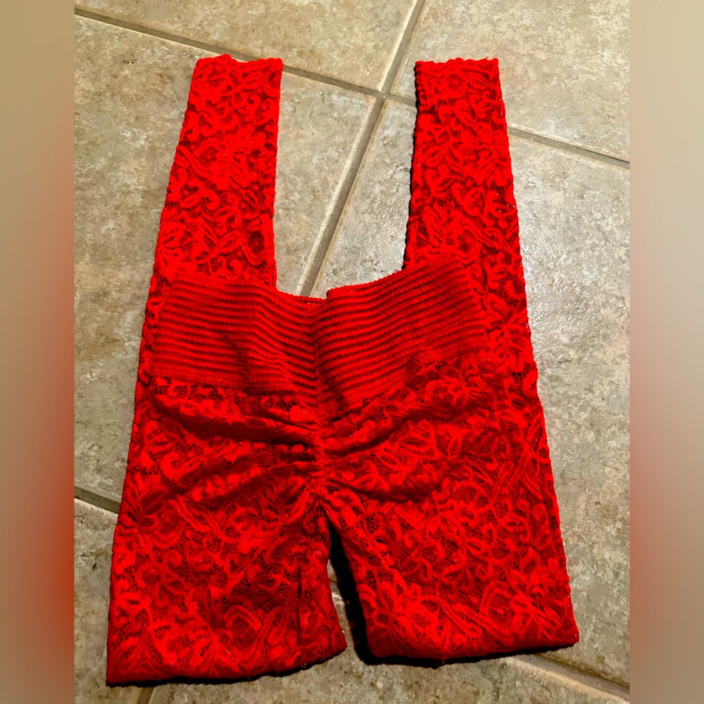 Cute Booty Lace Leggings Valentine’s Day Red sexy